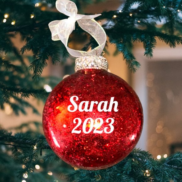 Peppermint Candy Glitter Handmade Christmas Tree Ornaments, Sparkling Crystals - Picture 7 of 16